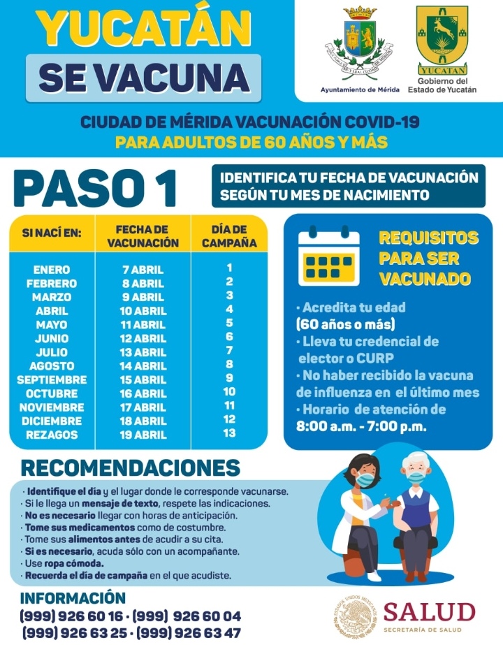 Mérida aplicará a partir del miércoles la primera dósis de la vacuna anticovid