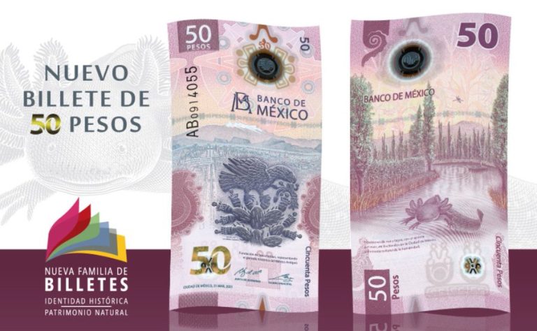 El billete de 50 pesos del ajolote gana premio por el mejor diseño del año a nivel mundial