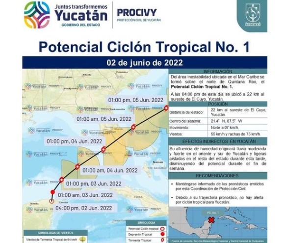 Nacería un huracán en Yucatán