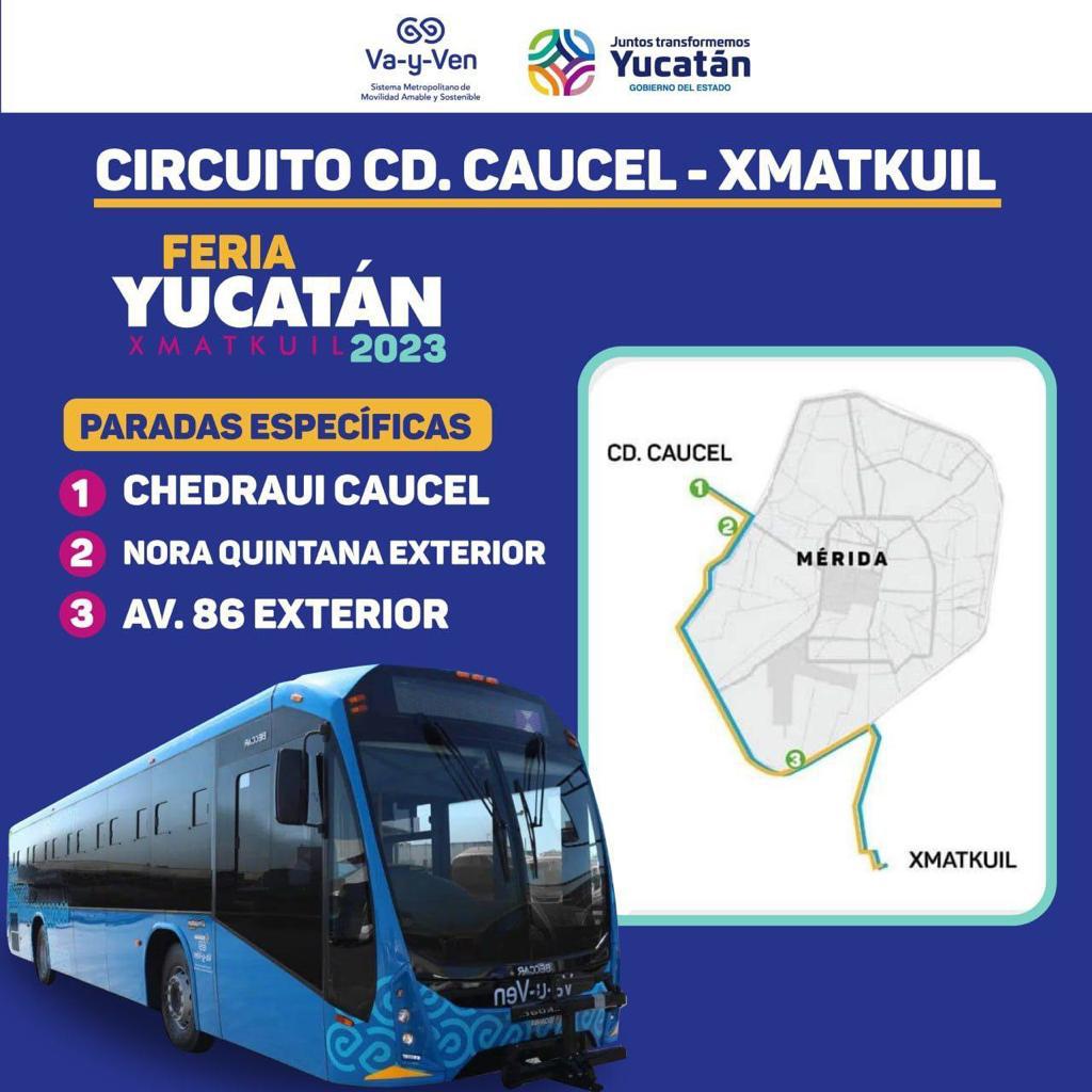 A partir de mañana, rutas Va y Ven iniciarán operaciones hacia la Feria de Xmatkuil