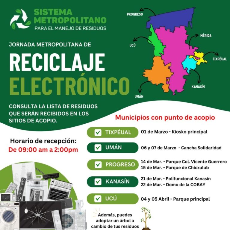 Invitan a participar en la jornada de reciclaje electrónico en Progreso y Chicxulub Puerto