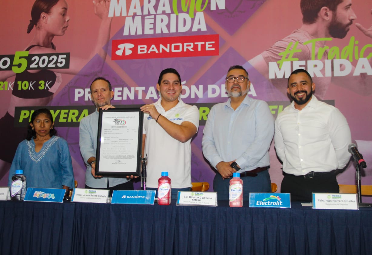 “Marathón de Mérida 2025” recibe certificación; presentan playera y medalla 