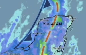 Frente frío atemporal se aproxima a la península de Yucatán