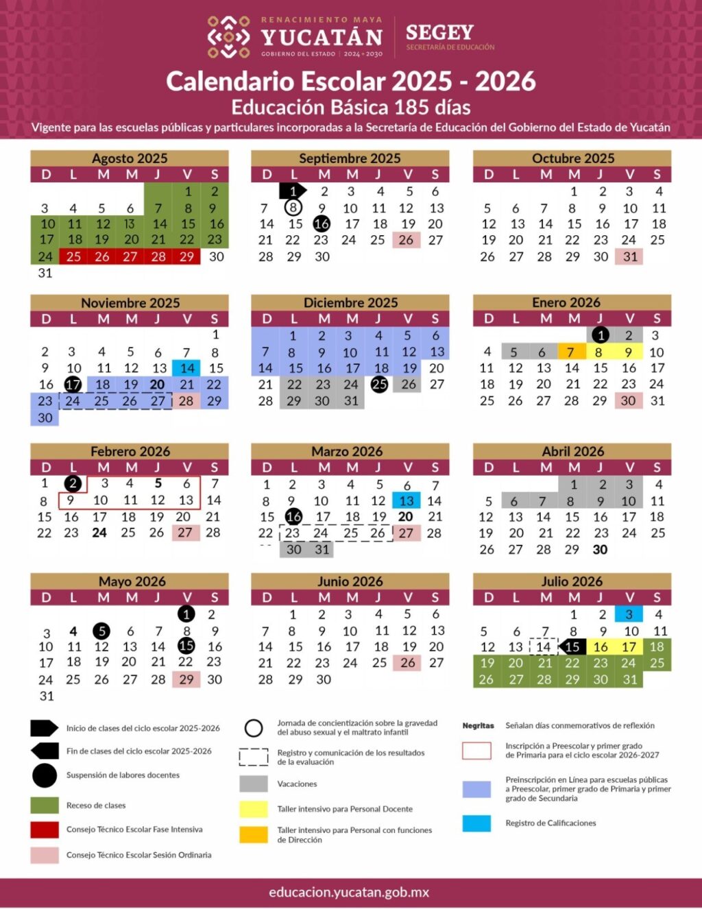 Gobierno del Estado presenta Calendario Escolar 2025–2026 Gobierno del Estado presenta Calendario Escolar 2025–2026