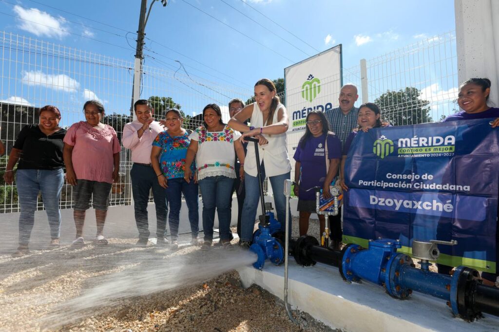 Renovado sistema de agua potable en Dzoyaxché reafirma compromiso de Cecilia Patrón con las comisarías.