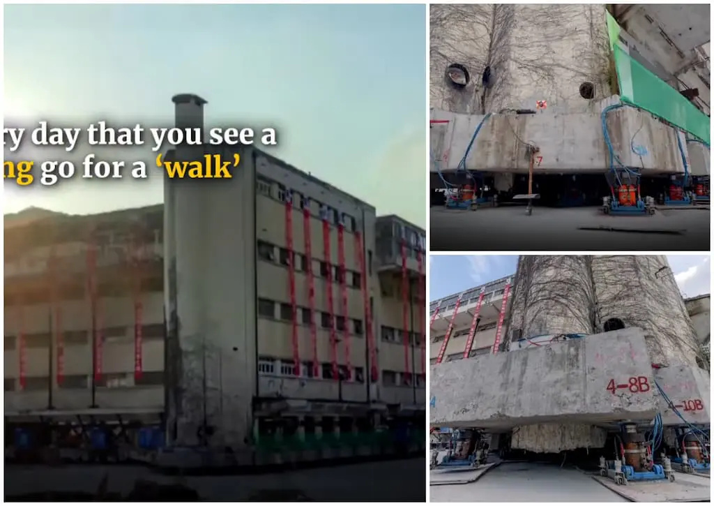 ¿Cómo un edificio de 7 mil toneladas caminó 60 metros en China?